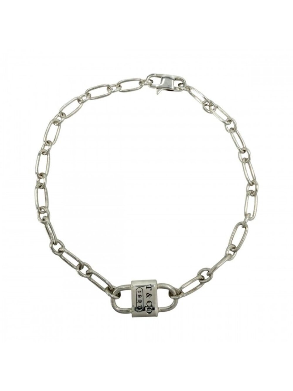 Tiffany & Co Bracelet Small Double Lock 925 Sterling Silver